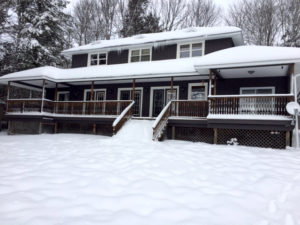 Winter cottage deck
